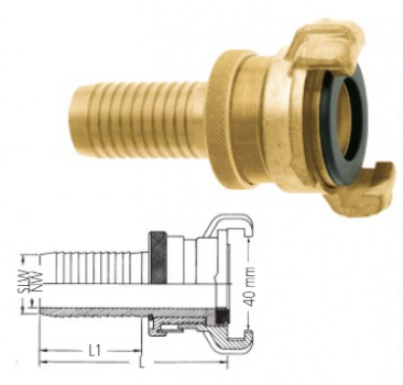 GEKA plus -Schlauchstück "SH" mit Tülle 3/4"
